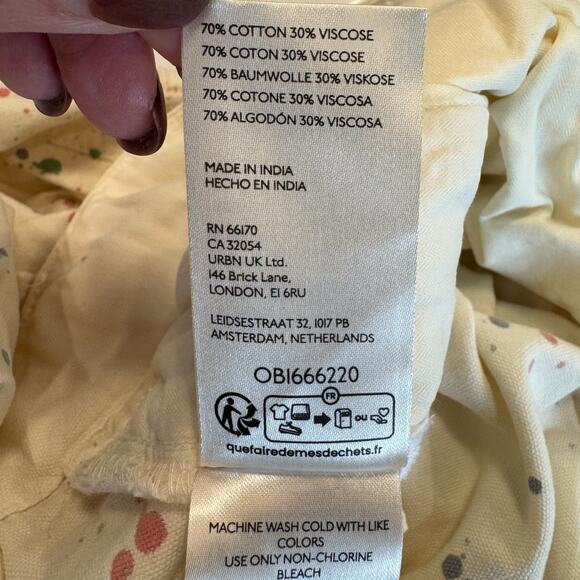 Free People Belted Painter Pants Ecru Utility Paint Splatter Slouchy Cargo SZ 6 - Picture 10 of 14